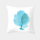 Axyaa Sea Life Decorative Pillow Cover - Blue Coral Seahorse Starfish Theme