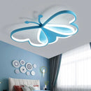 Axyaa Butterfly Kids LED Ceiling Chandelier, Modern Bedroom Decor Lighting