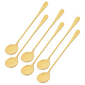 Axyaa Stainless Steel Long Handle Spoon Set for Coffee Dessert Milkshake Ice Cream