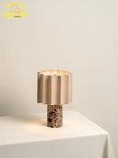 Axyaa Marble Table Lamp with USB Charging - Nordic Minimalist Design