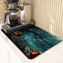 Axyaa Halloween Desk Drain Pad Non-slip Kitchen Mat