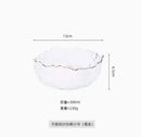 Axyaa Gold Rim Glass Fruit Plates & Bowls Set - Tableware & Dessert Salad Bowls