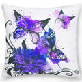 Axyaa Butterfly Flower Square Cushion Cover - Double Sided Home Decor