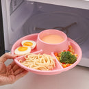 Axyaa Divided Fruit Salad Plate Set for Reusable Microwave-Safe Dining