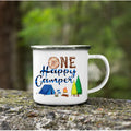 Axyaa Mountain Handle Camping Mug - Adventure Begin Enamel Cup for Camper Lovers