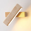 Axyaa Yellow Cave Stone Wall Lamp Solid Wood Nordic Art Bedroom Master Lamp