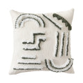 Axyaa Ivory Chenille Abstract Line Art Cushion Cover 45X45cm