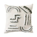 Axyaa Ivory Chenille Abstract Line Art Cushion Cover 45X45cm
