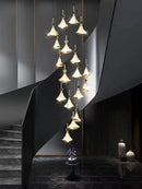 Axyaa Rotating Crystal Pendant Light for Staircase Luxe Ambiance
