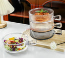 Axyaa Glass Plate Deep Serving Salad Fruit Dish