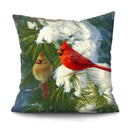 Axyaa Bird Oil Painting Cushion Cover - Chinese Style Home Decor