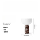 Axyaa Marble Table Lamp w/ Touch Switch USB Charging, Medieval Cream Wind Desk Light for Bedroom