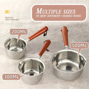 Axyaa Stainless Steel Mini Milk Pan with Wooden Handle