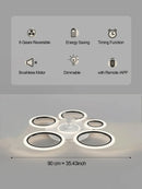 Axyaa Circle Fan Light Ceiling Fan: Modern Minimalist Smart Control for Bedrooms & Living Rooms