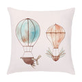 Axyaa Cartoon Sailboat Hot Air Balloon Lighthouse Cushion Cover