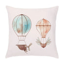 Axyaa Cartoon Sailboat Hot Air Balloon Lighthouse Cushion Cover