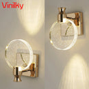 Axyaa Crystal Bedside Lamp, Luxury Mirror Front Wall Light for Bedroom and Bathroom