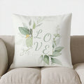 Axyaa Green & Gold Leaf Pattern Pillow Cover for Sofa, Bedroom, Car