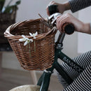 Axya Wicker Bicycle Handlebar Basket: Vintage, Hand Woven, Bike Cargo Storage