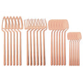 Axyaa 24Pcs Stainless Steel Flatware Set: Matte Knife Fork Spoon Teaspoon for Dining & Kitchen