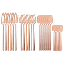 Axyaa 24Pcs Stainless Steel Flatware Set: Matte Knife Fork Spoon Teaspoon for Dining & Kitchen