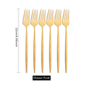 Axyaa Matte Gold Tableware Cutlery Set Stainless Steel Flatware Kitchen Dinner