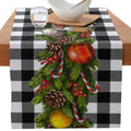 Axyaa Christmas Table Runner with Gnome Elk Tree Snowflake Print
