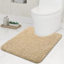 Axyaa Plush Microfiber U-Shaped Bathroom Mat Soft Absorbent Non-Slip Toilet Rugs