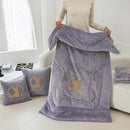 Axyaa Pillow Quilt: Sofa Nap Blanket & Car Sleeping Cushion, Winter Thick Dual-Purpose