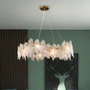 Axyaa Gold Wavy Crystal Chandelier Pendant Light - Modern Nordic Living Dining Room Lighting
