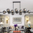 Axyaa Grey Glass LED Pendant Chandeliers for Living Room, Bedroom, and Kitchen