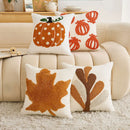 Axyaa Halloween Pumpkin Graphic Circle Velvet Embroidered Throw Pillow Case