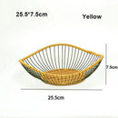 Axyaa Vine Woven Iron Fruit Plate, 6 Styles Vegetable Drain Basket for Bedroom & Bathroom