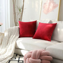 Super Cozy Burgundy Velvet Throw Pillow Cover for Luxe Home Decor by Axyaa