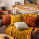 Axyaa Halloween Pumpkin Plush Pillowcase Double-Sided Cushion Cover - 50x50cm