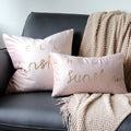 Axyaa Sunshine Velvet Gilded Pillowcase Cojines, English Letter Simple Polyester Cushion Cover