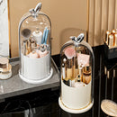 Axyaa Rotating Makeup Brush Holder with Clear Lid - Cosmetic Organizer for beauty essentials