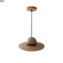 Modern Wood Hat LED Pendant Light by Axyaa for Kitchen Island, Bedroom, Coffee Decoration
