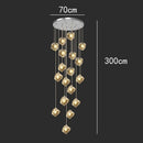 Axyaa Modern LED Ring Stairs Pendant Light Chandeliers for Living and Dining Room