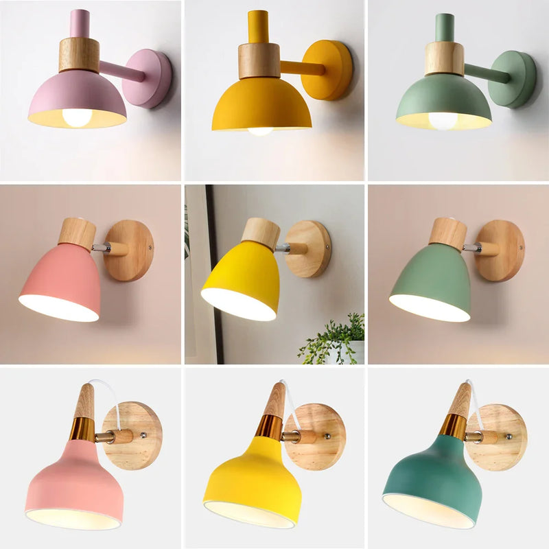Axyaa Wood Sconce LED Wall Lamp Shade for Modern Indoor Lighting