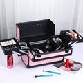 Axyaa Extra Large 6-Tray Makeup Organizer Case, 12-Inch Portable Carrying Box