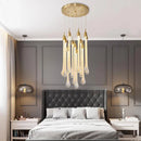 Axyaa Round Stairs LED Chandelier Metal Light Fixture for Villa, 3W DIY Suspend Lamp