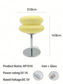 Axyaa Macaron Glass Table Lamp Trichromatic Dimming Bedroom Night Light
