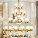 Axyaa Natural Jade Chinese Chandelier for Living Room, Hotel, and Restaurant