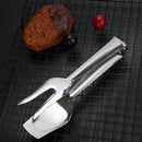 Axyaa Stainless Steel Food Fork Tongs BBQ Grill Clamp Kitchen Spatula Clip