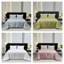 Luxurious Stain Duvet Cover Set - Silky Solid Color & Jacquard Quilt Cover - Axyaa Queen Bedlinens