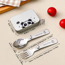 Axyaa Stainless Steel Outdoor Foldable Cutlery Set