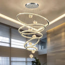 Axyaa Crystal Chandelier Stair Pendant Lamp Living Room Lighting