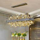Axyaa Luxury Crystal Chandelier: Modern Pendant Lighting for Living Room, Kitchen, or Island.