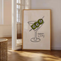 Axyaa 8-ball Olive Martini Art Canvas Print for Modern Home Decor